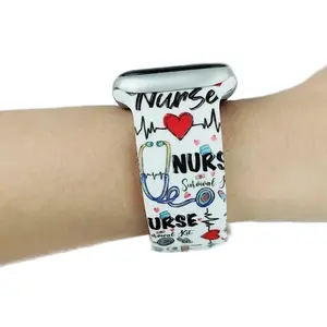 Nurse Theme Silicone Smartwatch Band for Women and Men - Fashion Accessory Wearable Wrist Strap Case