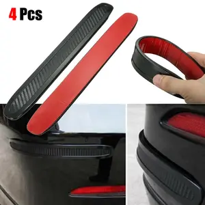 4PC Car Bumper Corner Rubber Strip Anti-rub Scratch Protector Guard for All Auto