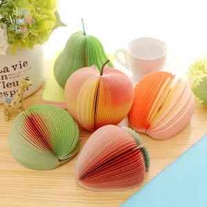9PCS Fruit Shaped Sticky Notes Set, Cute 3D Apple & Pear Memo Pads, Creative DIY Notepads for School, Office, Desk Decor, Colorful Fruit Themed Stationery