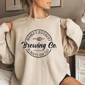 Brewing Co Sweatshirts Funny Breast Feeding Crewneck Sweater Mama's Boobery Pullover New Mom Tee Mother's Day Sweatshirt Hoodie