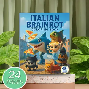 Adult Coloring Book Italian Brainfart Meme Gift Ultimate Z-Gen Humor Lover 24 Viral Characters No Pen Included