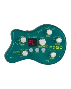 FLAMMA FX50 Practice Guitar Pedal Multi Effects Pedal Mini Portable with 40 Drum Rhythms15 Effects 32 Patches Tuner Function Support Both Corded and Battery Powered