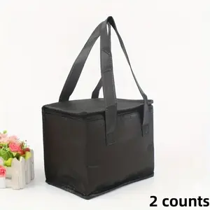 Durable Aluminum Foil Insulated Refrigerated Bag, Portable Rust Proof Design, Ideal for Beverages and Lunch, 2 Counts Stay Fresh All Day