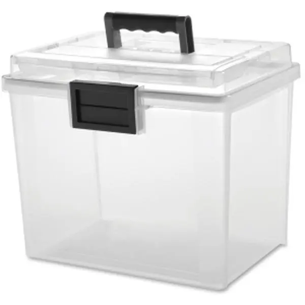 212 MAIN Weather-Tight Portable File Organizer Box - Protective, Durable Office Supply with Built-In Organizer Lid, Holds Letter-Size Files for Important Document & Folder Storage