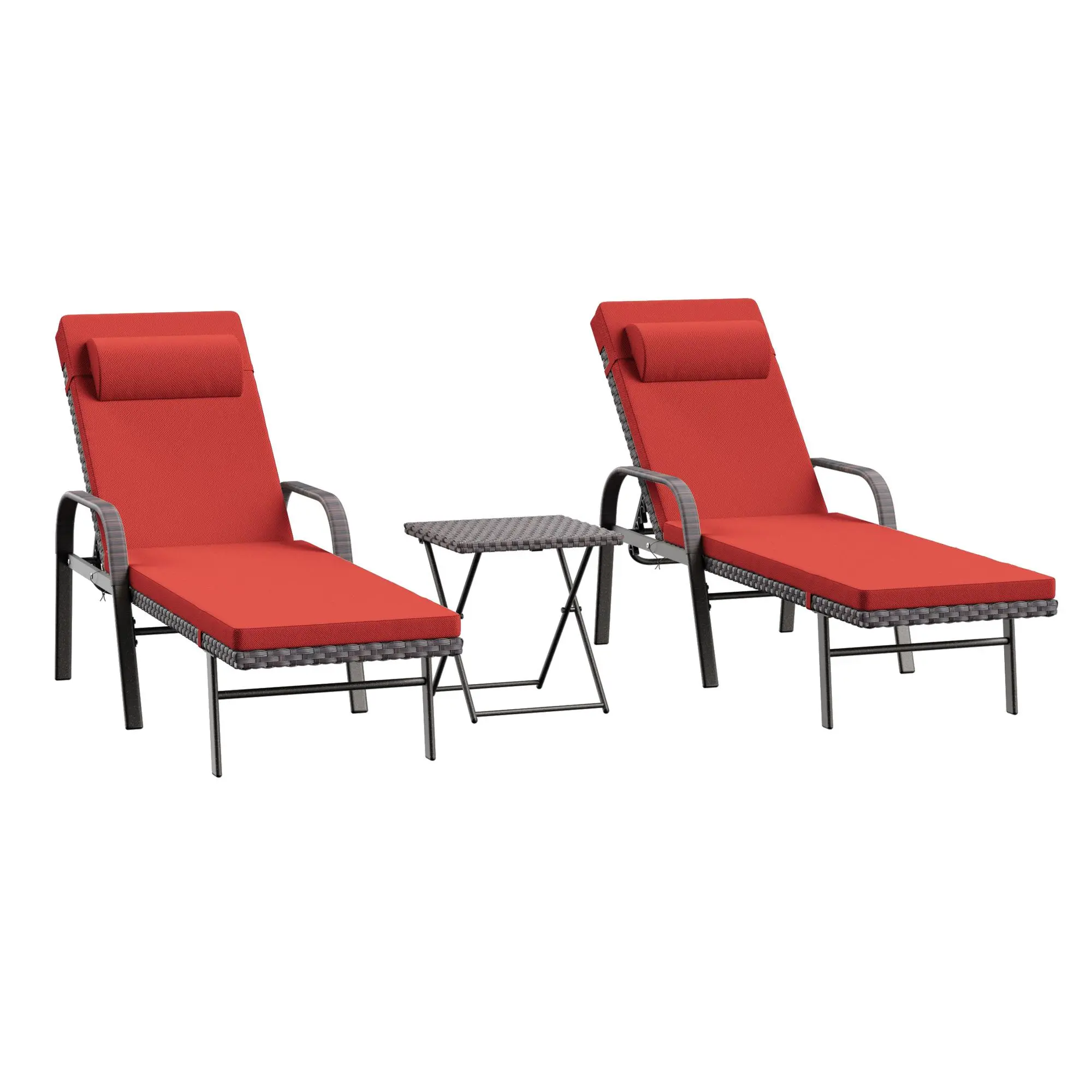 RED with 2 Rattan arms