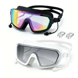 Kids Swim Goggles 2 Pack for Ages 3-15, Wide View Anti-Fog Swimming Goggles with Built-in Earplugs Connected Design and 2 Nose Clips, UV Protection Waterproof Adjustable Swim Goggles for Boys Girls #MothersDayGiftIdeas #SummerVibes