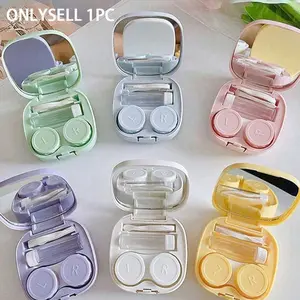 Stylish storage box (includes mirror), high-quality tweezers, practical tools, and mini travel bottle, Lens Storage