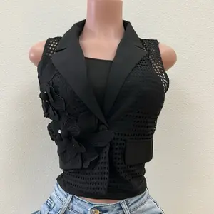 Black Summer Top, Casual Loose-Fit Women's Blouse for Daily Wear