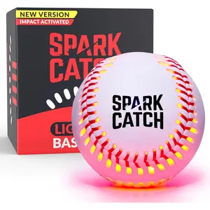 SPARK CATCH Light Up Baseball, Glow in The Dark Baseball, Sports Gear Accessories Gifts for Boys 8 9 10 11 12 13 14 15 Years Old, Kids Teens All Ages Gift Ideas handball ball Cotton Rubber Golf Club Grip Set mini Wheeled Bag with Fence Hook plastic