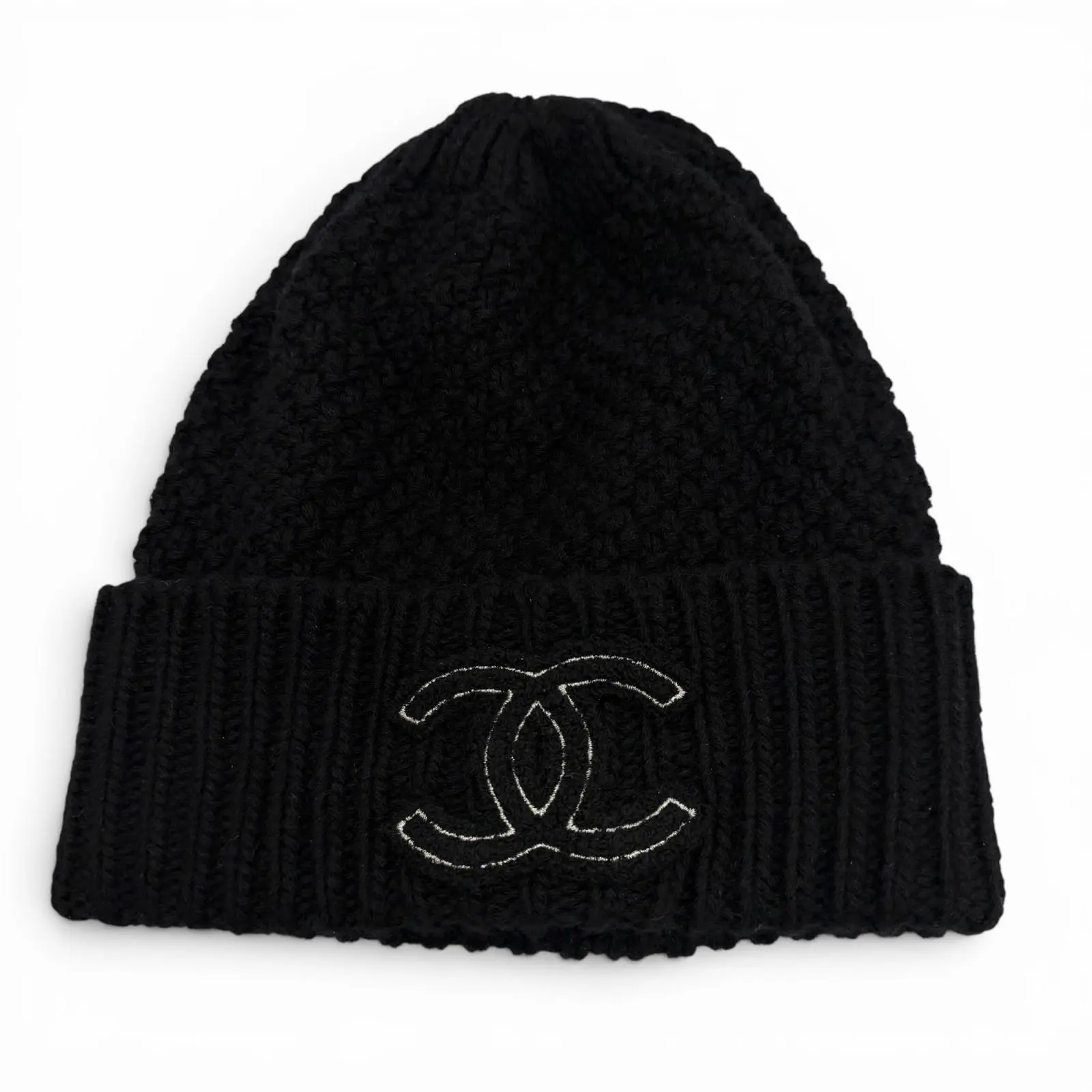 Pre-owned CHANEL Cashmere Small Leather Goods Knit Cap