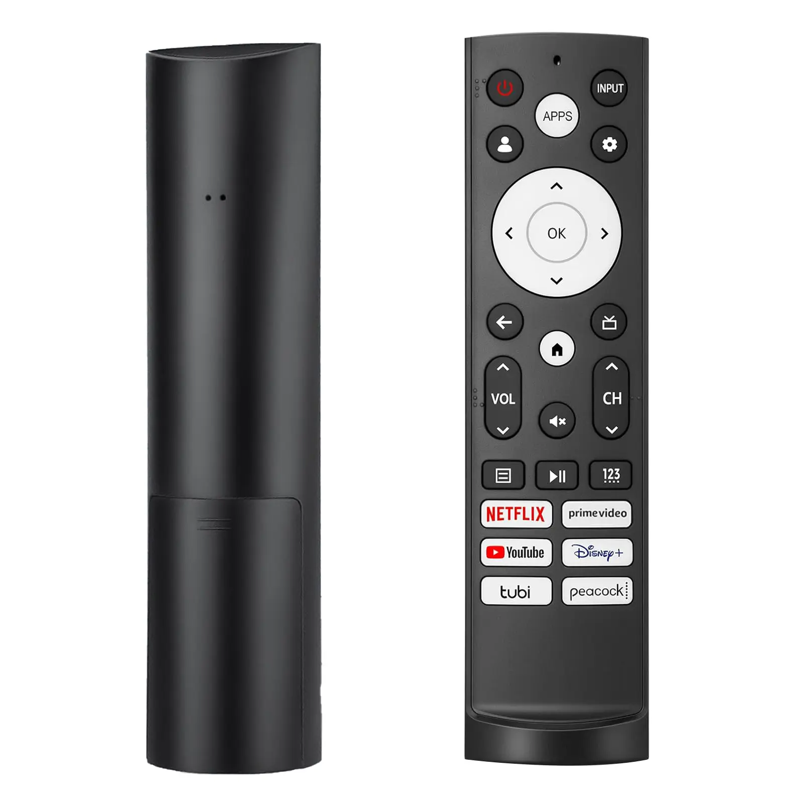 2-Pack Sturdy Wireless Voice Remote Control with 1-Touch Button, AAA-Compatible Accessories for Hisense Smart TVs (Trichroma Laser, QLED UHD Mini-LED ULED Models)