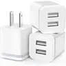 SANPRIO 3-Pack Compact Dual-Port USB Cellphone Charger - 2.1A Output 5V Fast Charging Power Adapter Plug, Easy to Store, Pocket-Sized, Compatible with iPhone Series 14/13/12/11 Pro Max, SE, XS, XR, X, 8, 7, 6, 6S Plus & Smart Devices