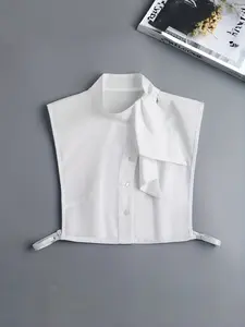 Chic Detachable Collar Bib with Bow Accent, Trendy Layered Look for Spring & Mother’s Day, Stylish Accessory for Women, Elegance