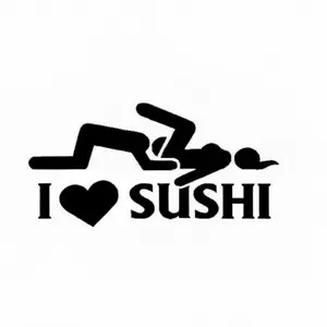 I Love Sushi Funny Graphic Decal
