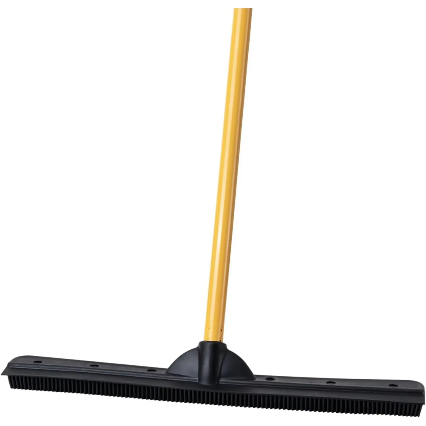 Furemover Heavy Duty Pet Hair Remover Rubber Broom with Carpet Rake and Squeegee, Black and Orange Evriholder