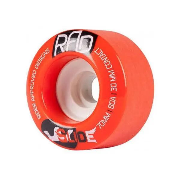 RAD Longboard Wheels 70mm 80a Red Glide Rider Approved Designs
