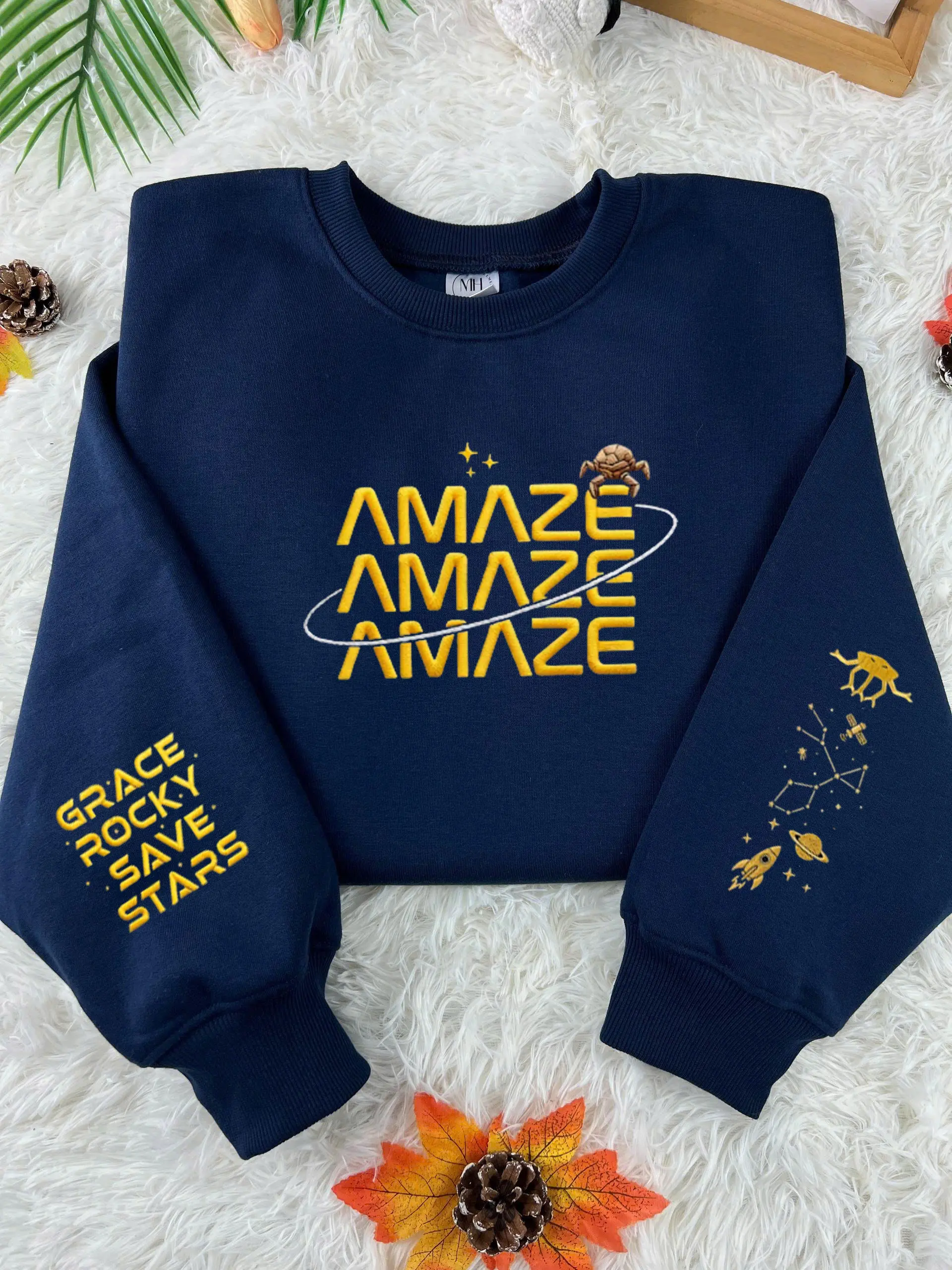 Embroidered Amaze Amaze Amaze Rocky Vintage Sweatshirt, Project Hail Mary Rocky Inspired Sci Fi Shirt, Bookish Gift