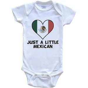 Really Awesome Shirts Just A Little Mexican Baby Bodysuit - Cute Mexico Flag