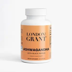 London Grant Ashwagandha with Black Pepper 60 Capsules Organic Adaptogen for Stress Relief and Overall Health Support
