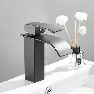 Modern waterfall basin faucet, waterfall bathroom faucet, basin bathroom toilet counter faucet, hot and cold water available