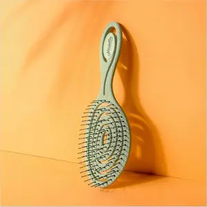 Detangle Hair Brush for Women & Men - Does not Pull - Straightening Brushes for Straight & Curly Hair - Unique Spiral Detangling Hairbrush - Green