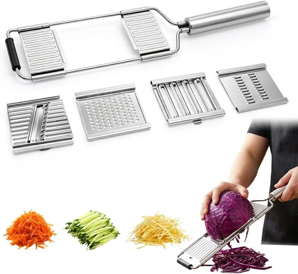 Multi functional 4-in-1 handheld wire cutter, a professional stainless steel wire cutter for kitchen use, sturdy and durable, easy to use, and easy to clean, is a must-have small tool in the kitchen.