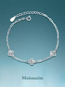 Elegant Women's Moissanite Bracelet S925 Silver Color Jewelry Gift for Birthdays Weddings Anniversaries Christmas Graduation