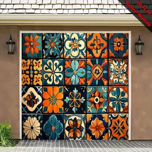 2D flat banner, 1pc TalaveraFloralTiles Theme -Party photography backdrop - Large hanging fabric, style banner, polyester material, high-quality printing, suitable for birthday parties, events, festivals, gatherings, et