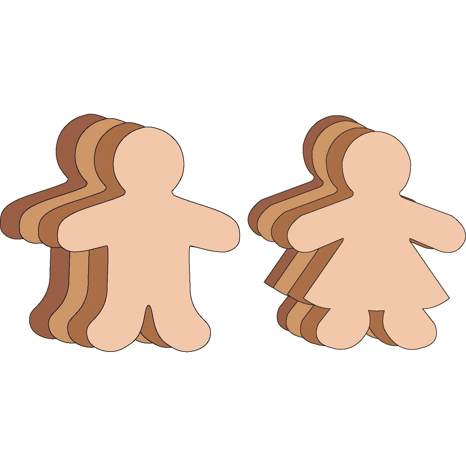SHAPES ETC. Kid Shape Set Multicultural Small Cut-Outs- 3”