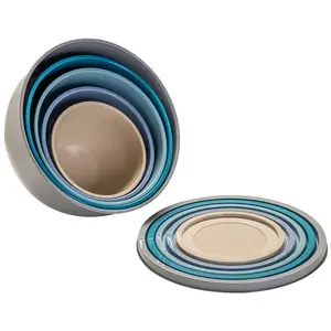 10-Piece Non-Slip Nesting Plastic Mixing Bowl Set with Lids – Assorted Colors