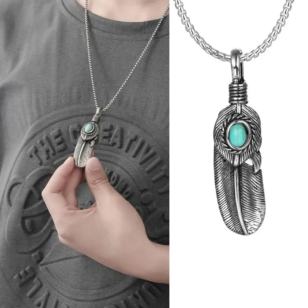 Men's Necklaces - The Collection mens ring wire chain vintage cross moon bizarre adventure tarnished jewelry gift unisex shine star two-piece set well twist rope chain necklace fashionable matching silver finish piercing emo accessories perfect