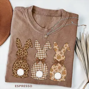 Easter Bunny Vintage Colors Shirt, Brushstroke Bunny Tee, Coquette Bow Easter T-Shirt, Cute Easter Gift Shirt, Happy Easter Day TShirt