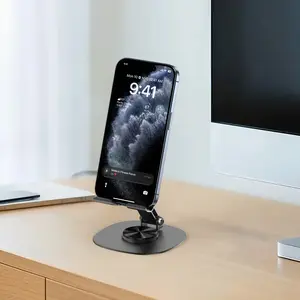 360° Rotating Phone Stand, Portable Foldable Phone Holder for Office Desk, Adjustable Tablet Stand for All Phones iPhone iPad Nintendo Switch