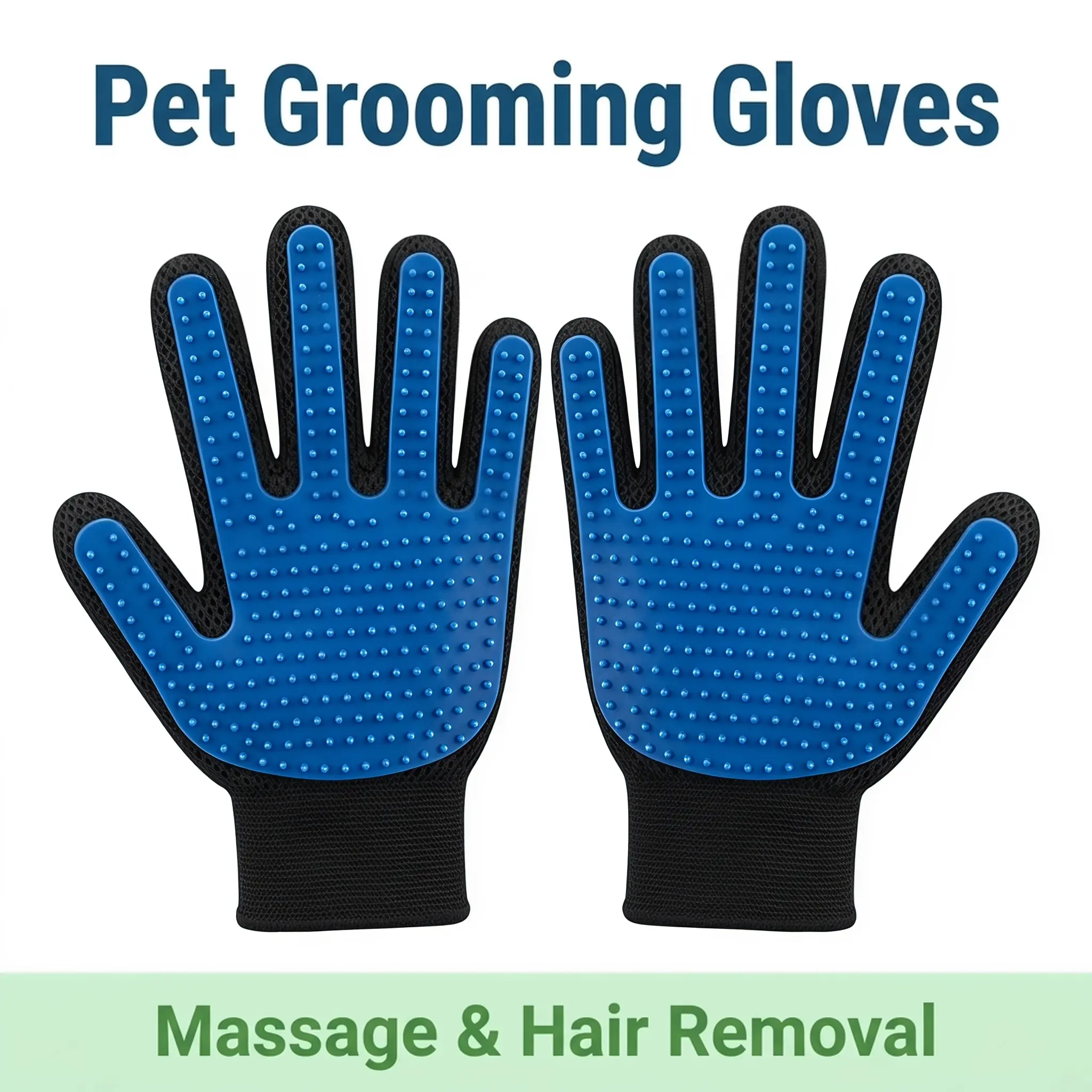 1 Pair Pet Cleaning Grooming Glove - Gentle Deshedding Massage Glove for Cats & Dogs Cleaning
