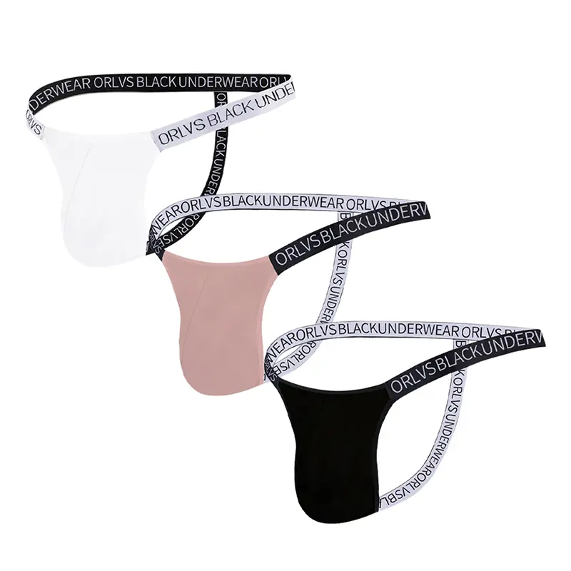 Men's Modal Low-Waist Thong Sexy Bikini-Style T-Back Breathable Briefs Menswear Lingerie