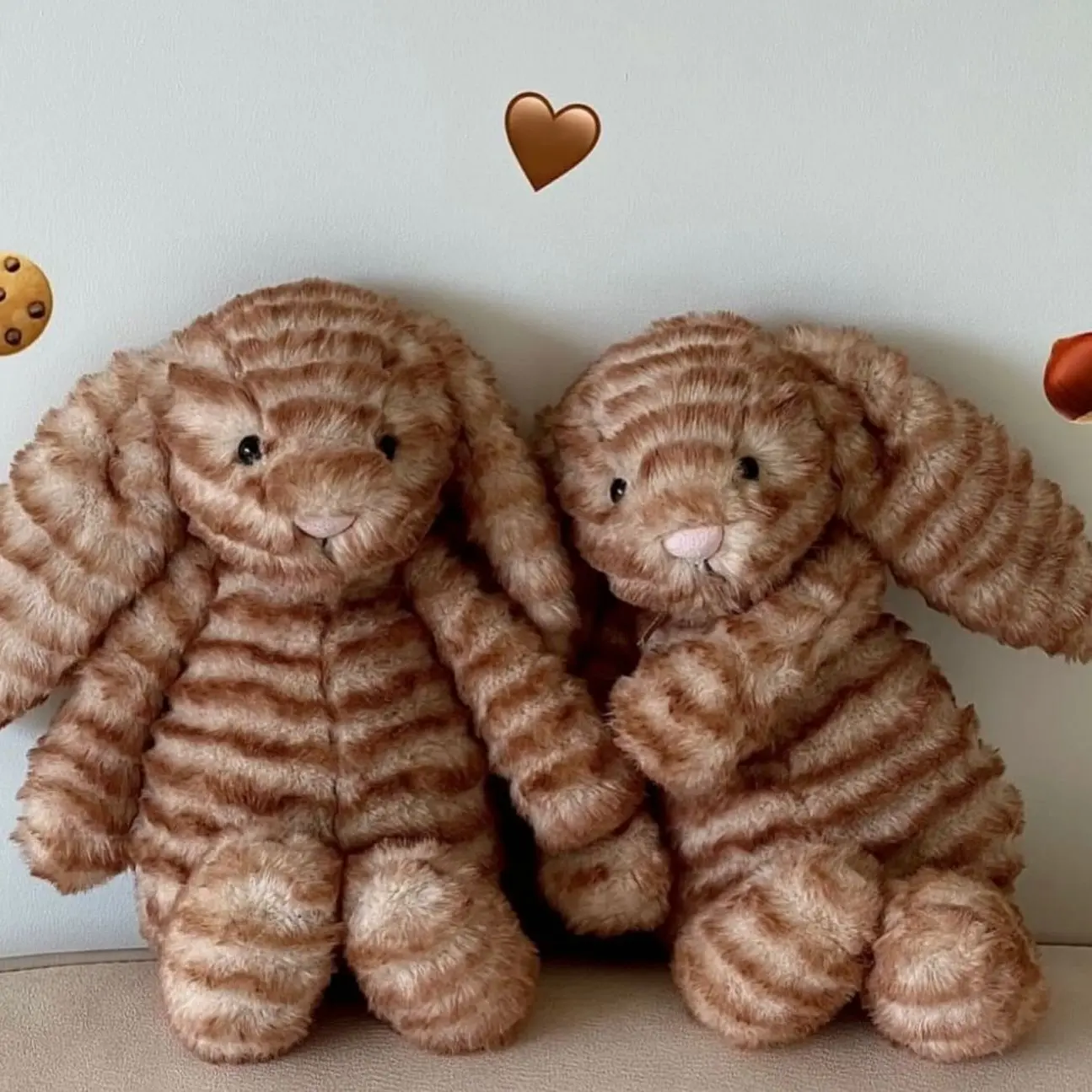 Jellycat Bashful Luxe Bunny Juniper Plush Stuffed Animal – Ultra Soft Striped Bunny Plush Toy, Cute Collectible Gift for Kids & Adults