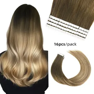 VLASY Mini Tape Extensions 100% Real Remy Hair Balayage color Seamless extensions, Invisible extensions Tape in hair extensions Natural Adhesive