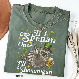 Funny If I Shenan Once I’ll Shenanigan Shirt, St Patricks Day Tee, Funny Raccoon T-Shirt, Shirts With Sayings, Leprechaun TShirt, Lucky Irish Tee