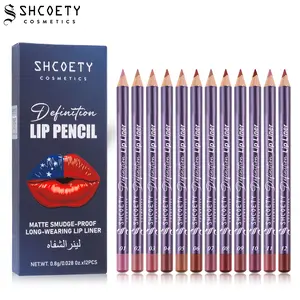 12PCS Lip Liner Pencil Set Matte Cream Formula, Smooth Application with Rich Color Rendering, Smudge Resistant Long Wearing Lip Contour, Easy to Create Defined Lips, Portable Makeup Kit for Beginners and Professionals.