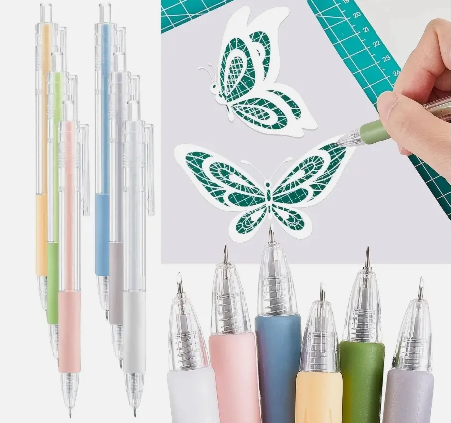 6-Piece Precision Art Cutting Tool Set - Includes Craft Knives, Brushes, Paper Carving Pens - Versatile DIY Handmade Kit for Paper Art, Scrapbooking, Model Making
