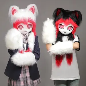 Fursuit Kigurumi Headset Furry Cosplay Costume Head Base Paws Comiket Furries Rubbit Doll Cat Doll Kig Costume Animal