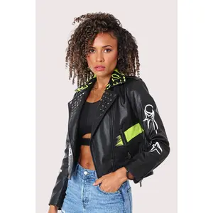 Empowered Soul Vegan Leather Moto Jacket- 81668 Womenswear Coats Jeans Statement