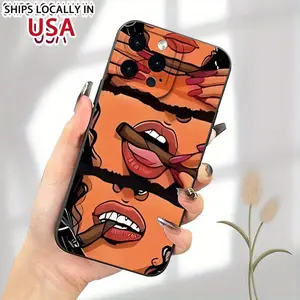 Phone Case Design Portrays Smoking Women and Uses UV Printing Technology to Provide 360 Degree Protection, Suitable for a Variety of iPhone Models Including 11,12,13,14,15,16 Pro Max,XR,X/Xs, 7,8Plus ,SE and Mini.