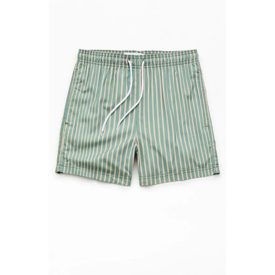 Pacsun Men's Moss Striped 4.5" Swim Trunks