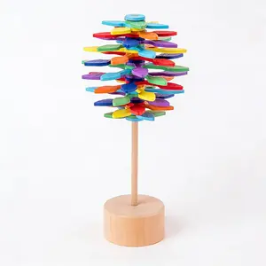 Wooden spinning lollipops featuring a rotating Fibonacci spiral design—fun and educational, Stress relief model. Available in leaf, multicolor color schemes, these make for a fun and stress-relieving activity for children and adults, Stress Relief Tools