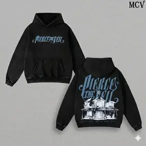 Dual Identity Ghoul Inspired Washed Hoodie, Acid Wash Oversized Anime Graphic Pullover