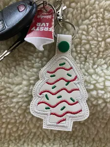 Christmas Tree Snack cake Keychain, Christmas Tree Snack Cake Key Chain,Christmas Tree Key Fob, Snap Tab, Backpack, Tag