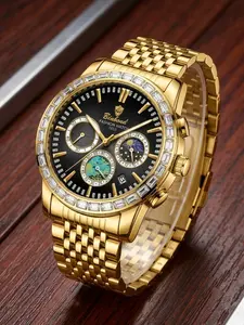 High-End Business Multifunctional Automatic Diamond-Studded Men's Quartz Watch, Elegant Style, Premium Timepiece