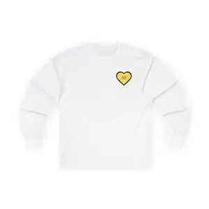 BMZ Collective Heart Logo Long Sleeve Tee | Yellow Heart Chest & Back Design