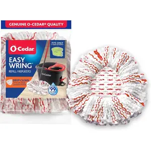 O-Cedar EasyWring Deep Clean Refill (1-Pack) | 40% More Cleaning Power | Microfiber Mop Refill Compatible with O-Cedar EasyWring Spin Mop & Bucket System